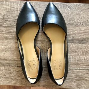 Naturalized Tamara Black Leather Point Toe Flats Size 7